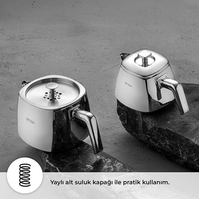 Emsan Tea Time Çaydanlıq Dəsti Kiçik, Paslanmayan Polad