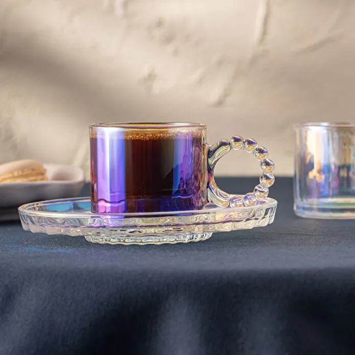 Emsan Muhabbet 100 ml 6-Lı Qəhvə Fincanı Rainbow
