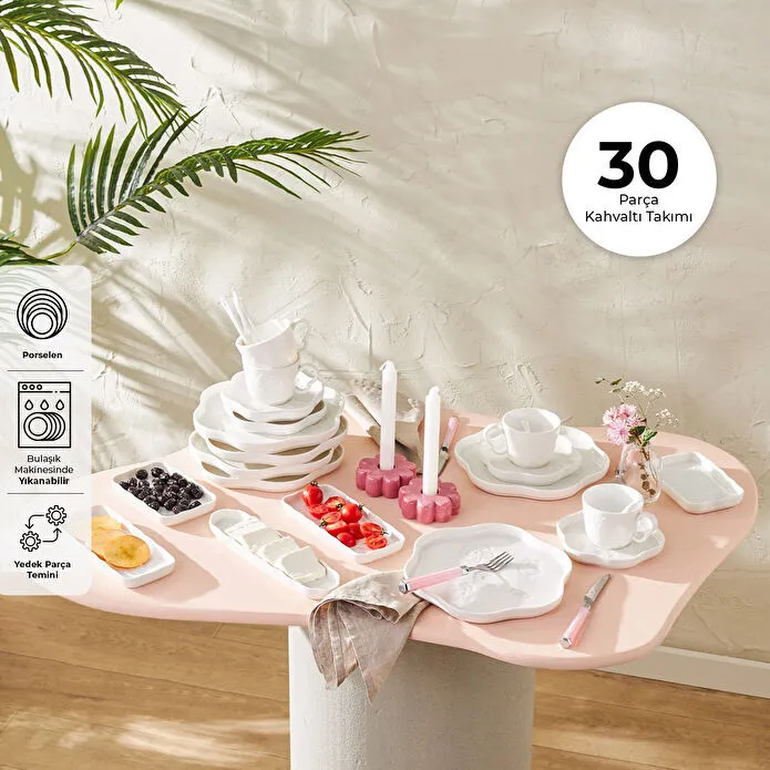 EMSAN Florist Porseleyn Səhər Yeməyi Dəsti 30 parça, 6 nəfərlik