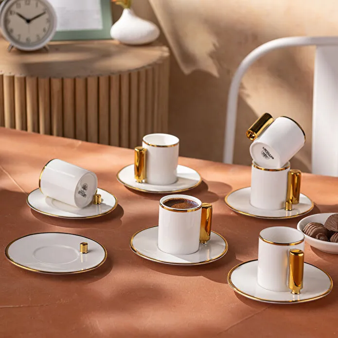 EMS MODERN 80ML 6'LI KAHVE F, BEYAZ GOLD