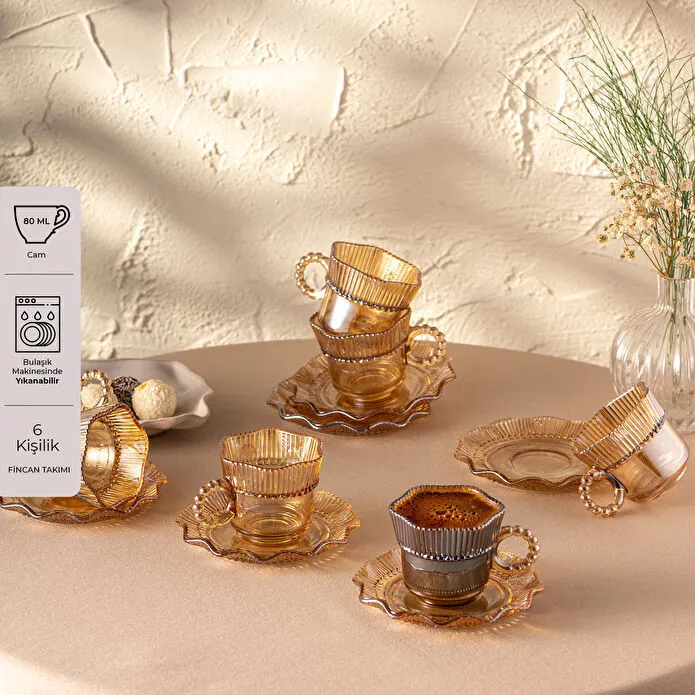 Emsan Hatrı Var Amber 80ml 6’lı Qəhvə Fincanı – Amber