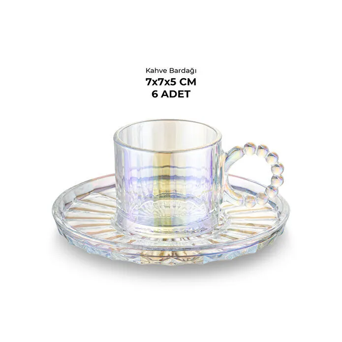 Emsan Muhabbet 100 ml 6-Lı Qəhvə Fincanı Rainbow
