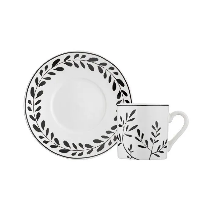 Emsan Ivy Wreath 6-Lı Qəhvə Fincan Dəsti Siyah
