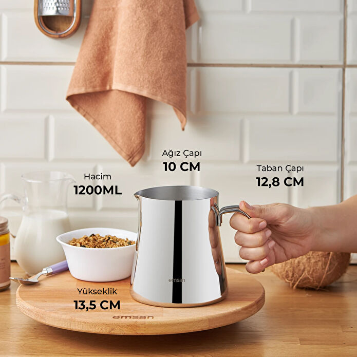 EMSAN COOPER MILK POT, 1200 ML
