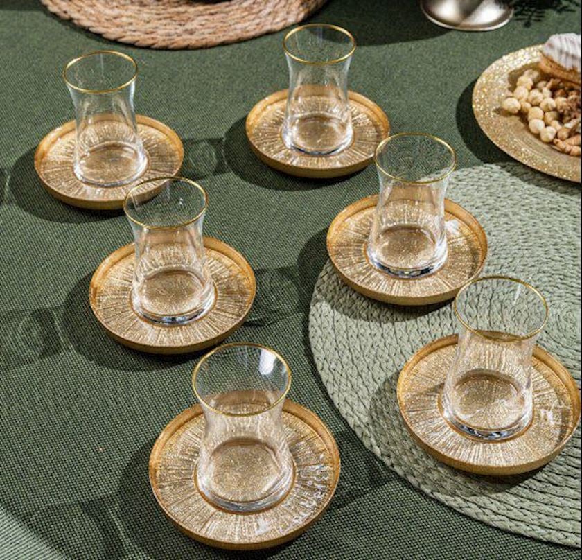 SERWANT REXY HEYBƏLİ 6 LI ÇAY DƏSTİ QIZILI