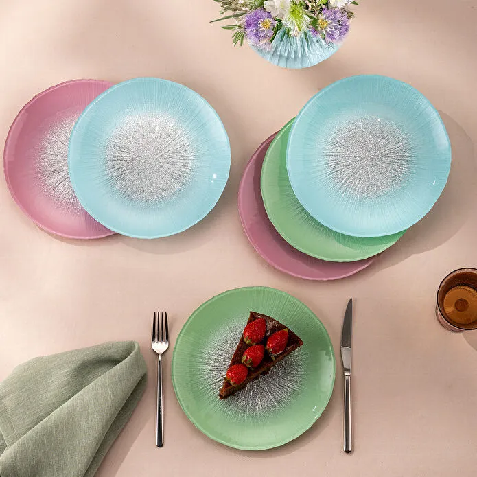 EMSAN PASTEL 6 Nəfərlik Şüşə Şirniyyat Qabı