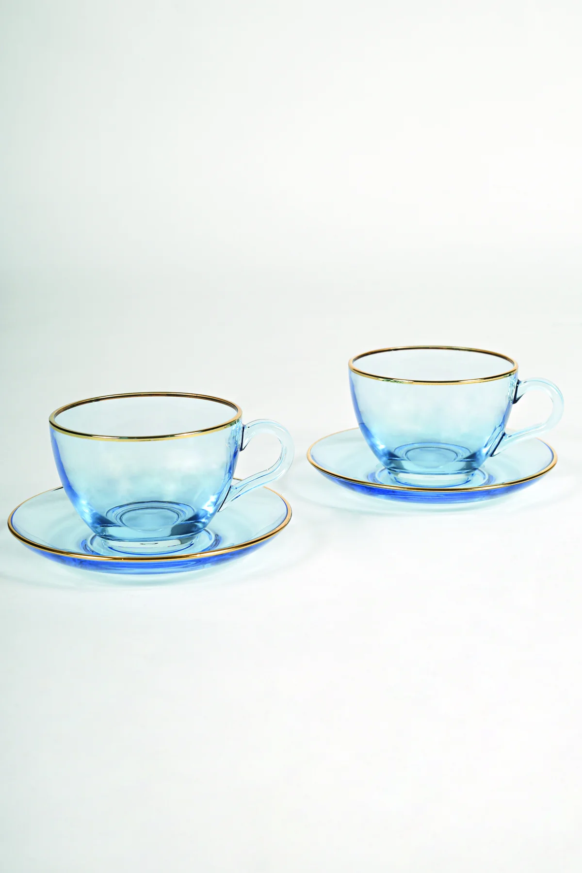 SERWANT FIVE OCLOCK 2 Lİ TABAKLI ÇAY FİNCANI DƏSTİ MAVİ