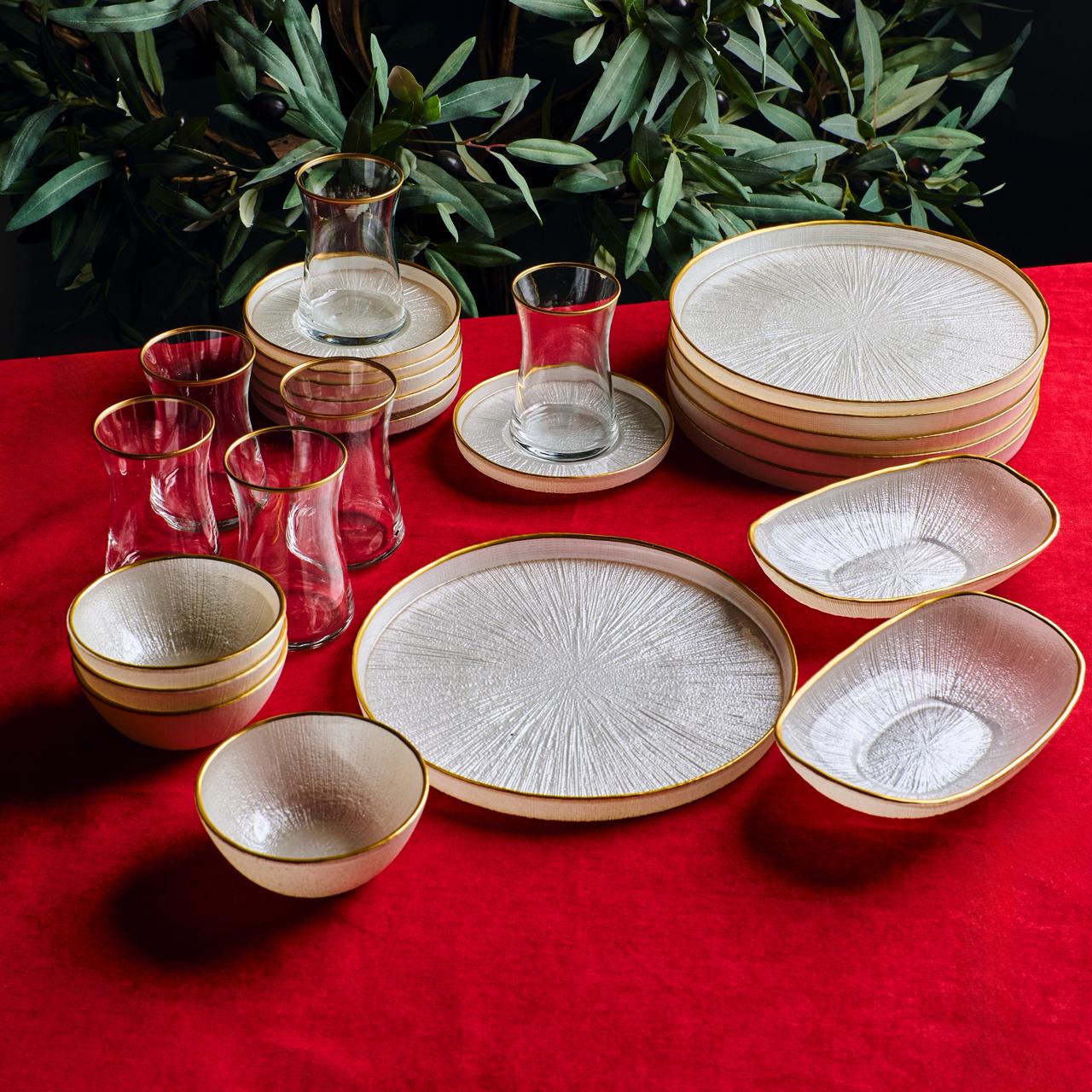 Serwant Rexy 19 Parça Səhər Yeməyi Dəsti – Soyuq Yaldız