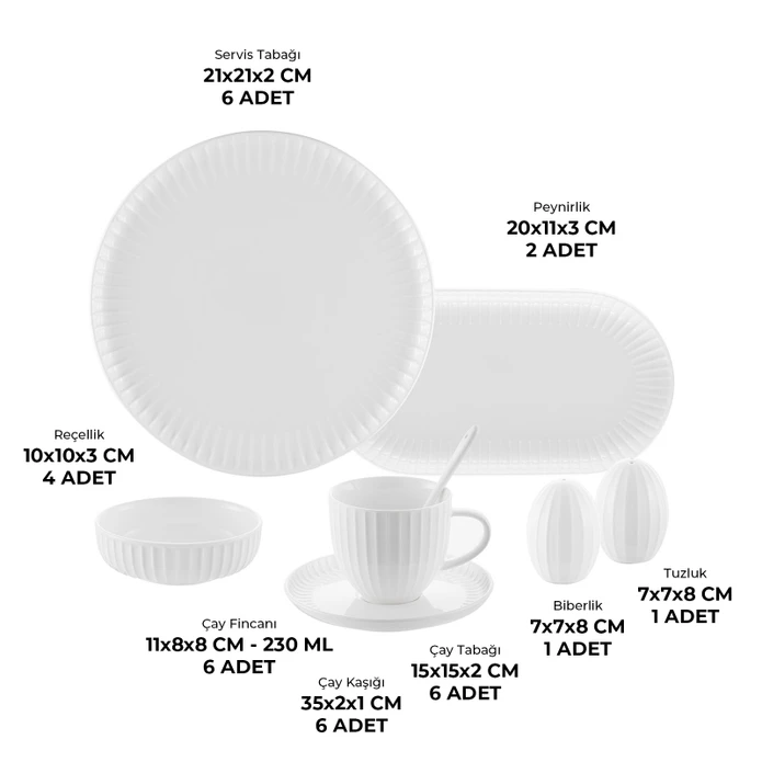 ISTANBUL PORSELEN BERAY 32PCS B, WHITE01