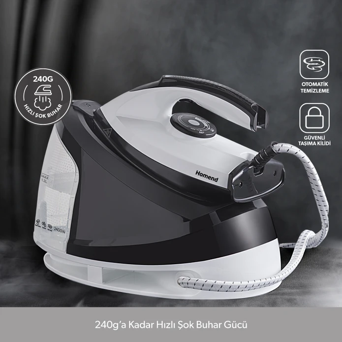 Homend SteamWork 1167H buxarlı ütü (qara‑ağ) 