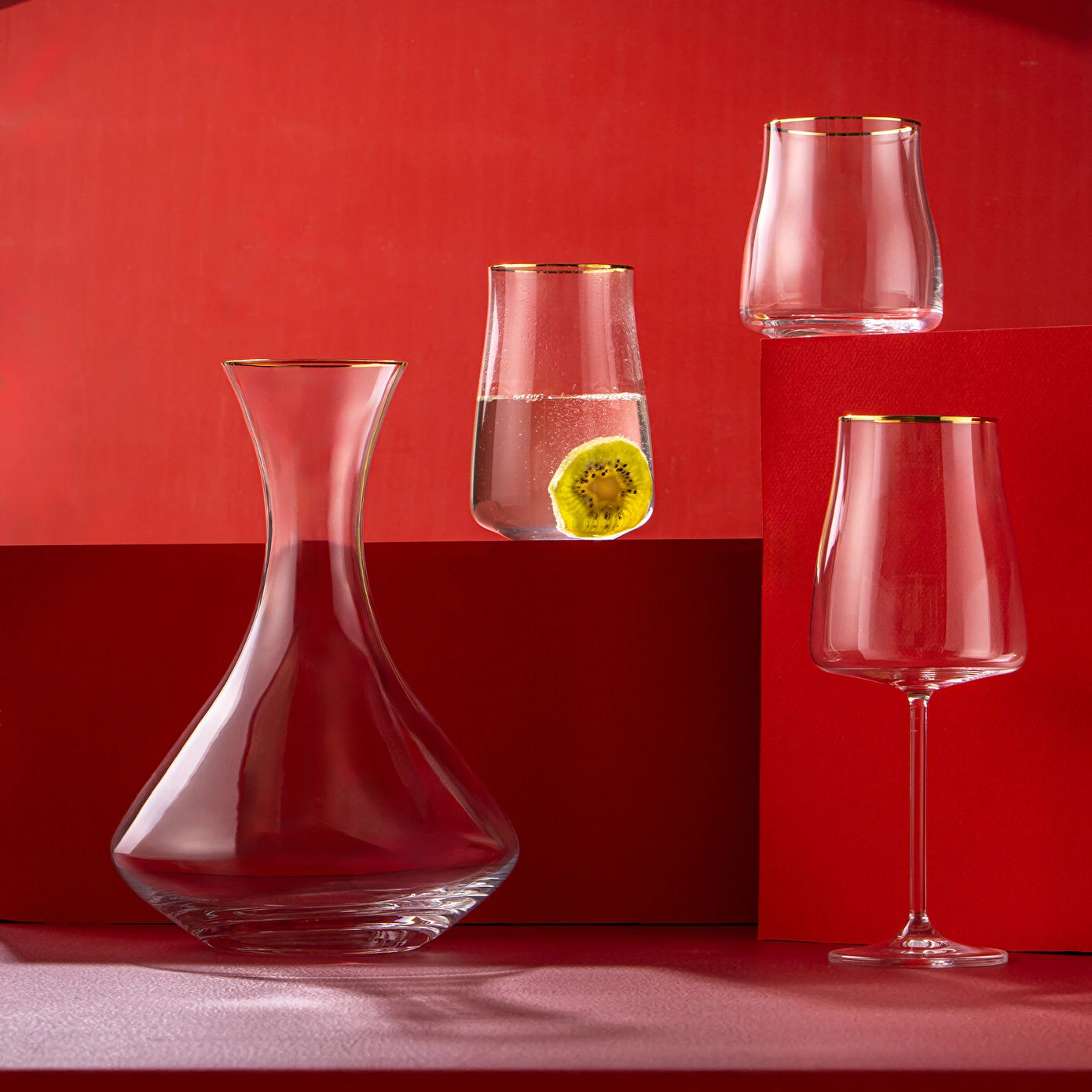 Emsan Brilliante 19 Parça Stəkan Dəsti, Qızılı