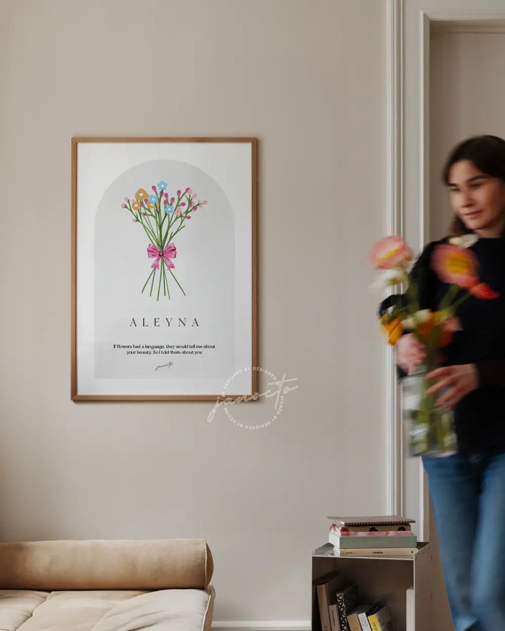 Flower Language Çiçek Dili | Kişiye Özel Çerçevesiz Poster