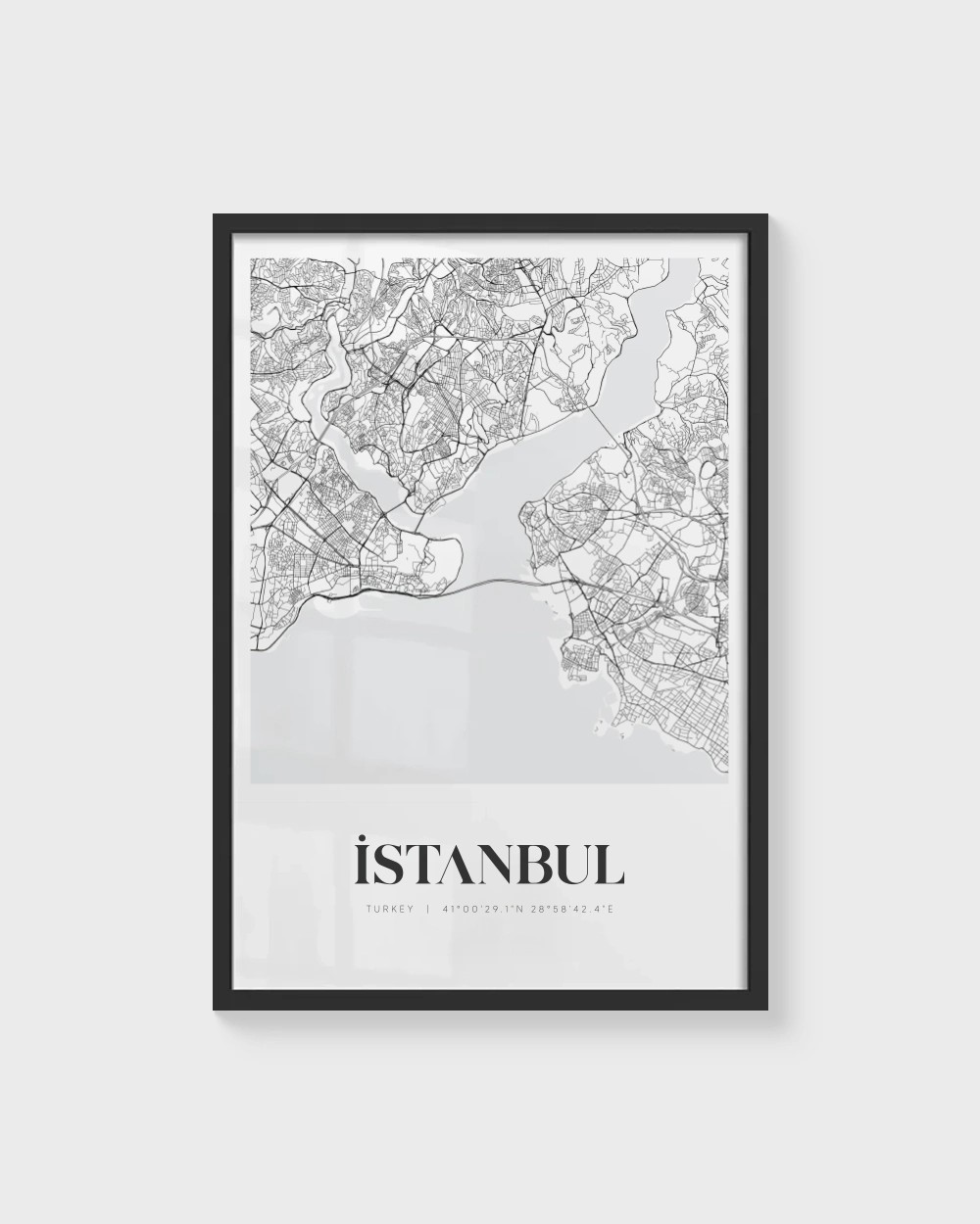 İstanbul Şehir Haritası Çerçevesiz Poster