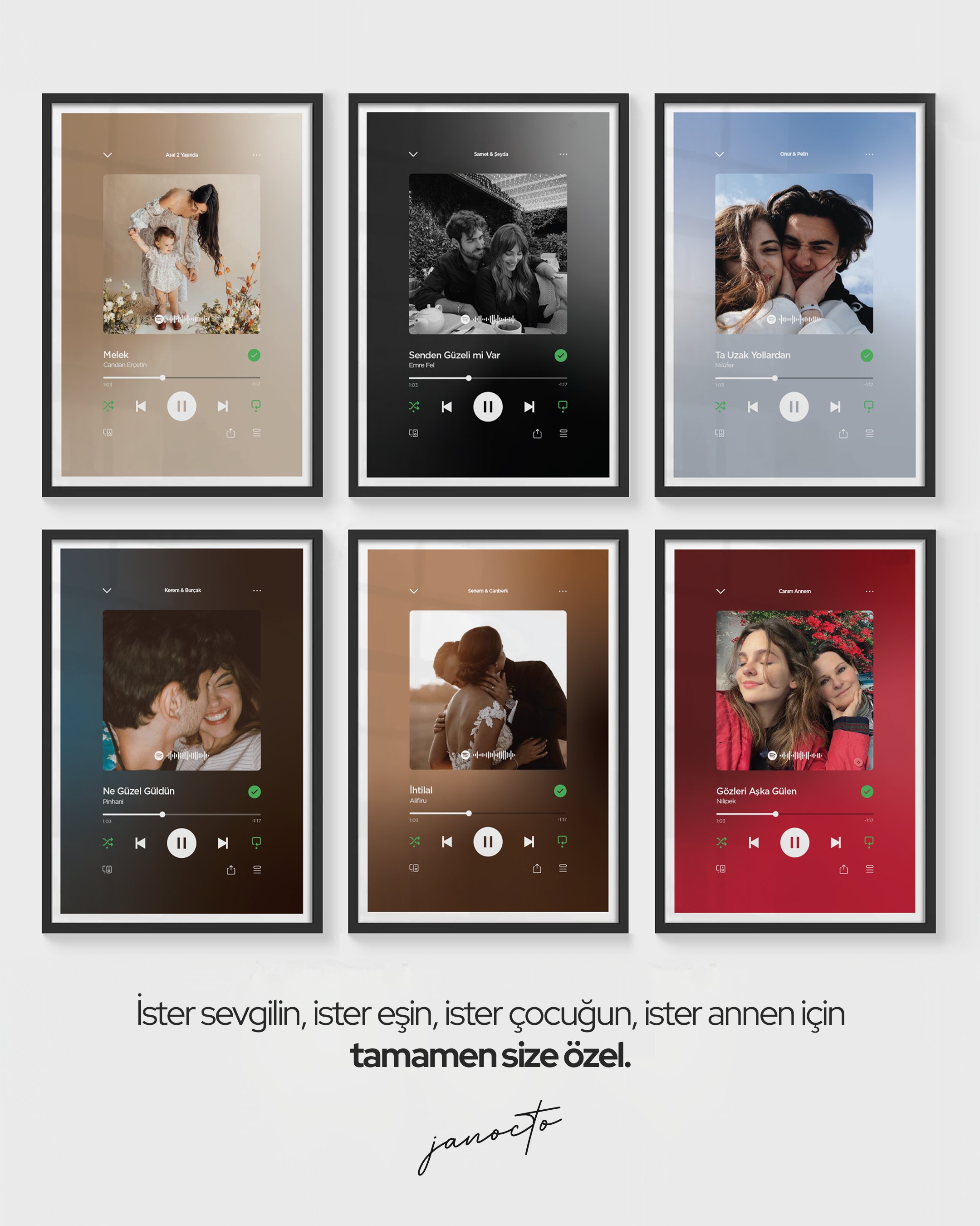 Bizim Şarkımız | Spotify Temalı Kişiye Özel Poster Çerçevesiz