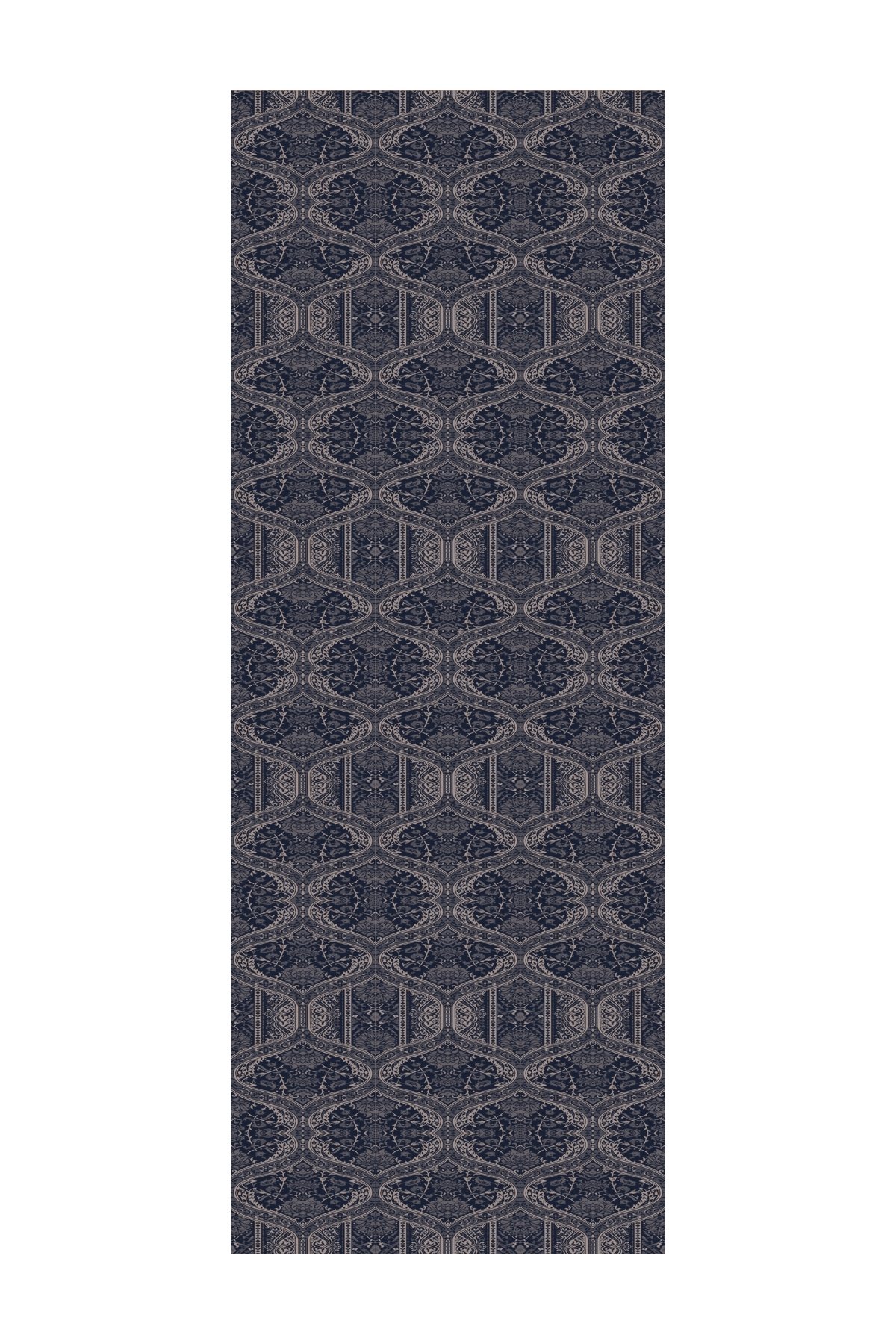 Shline Line Viscose Shawl - Navy Blue-Beige