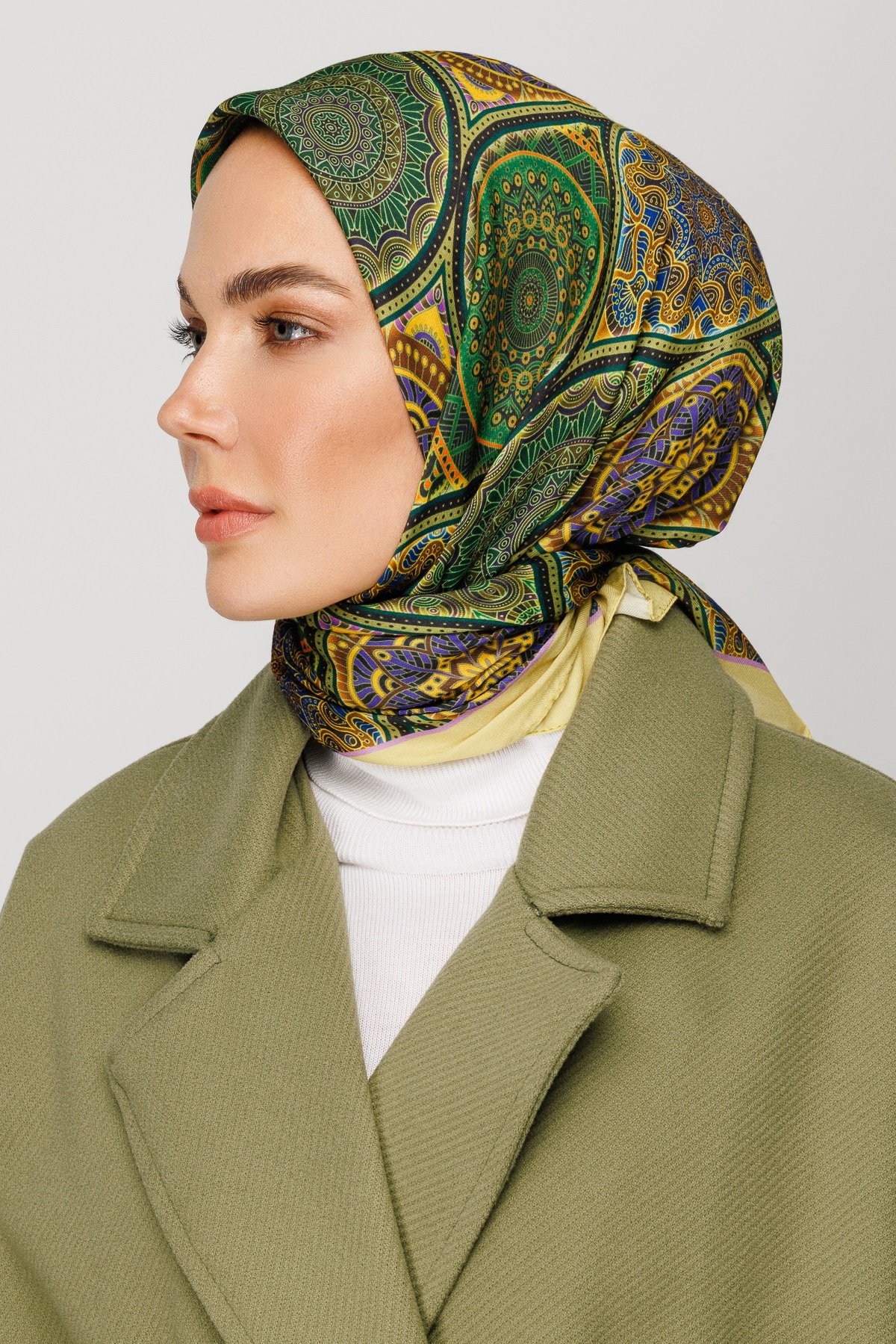 Ethnic Pattern Digital Soft Scarf - Yellow