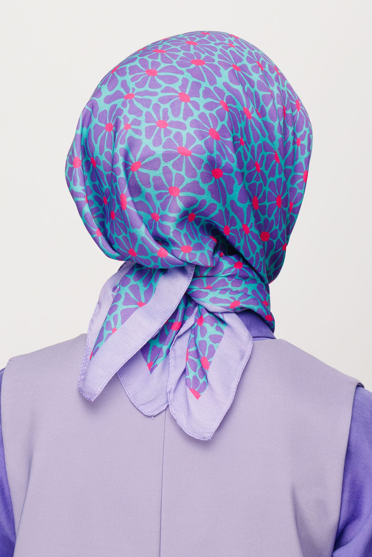 Clover Pattern Digital Soft Scarf - Lilac