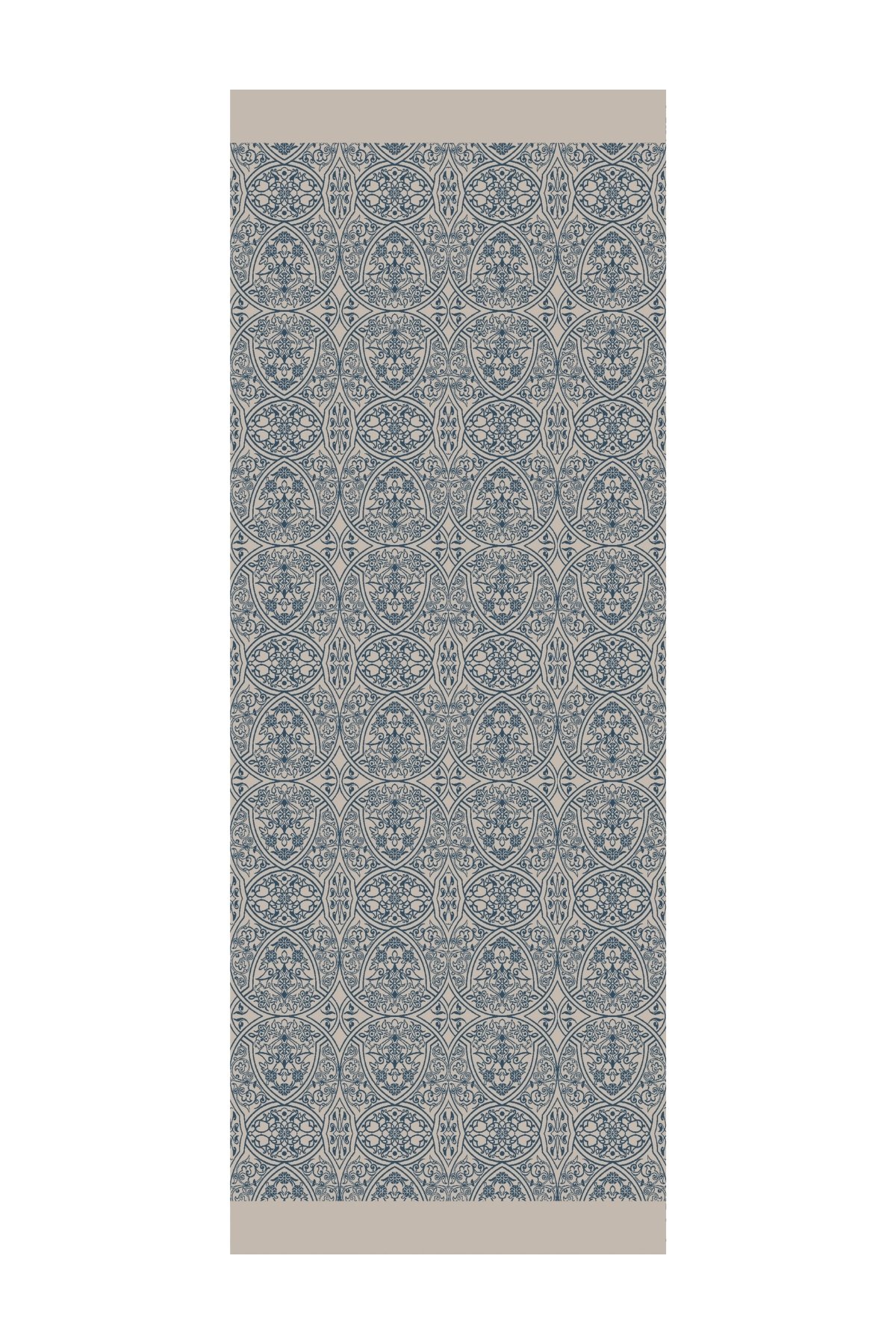 Morocco Pattern Double-Sided Shawl - Petrol Blue-Beige