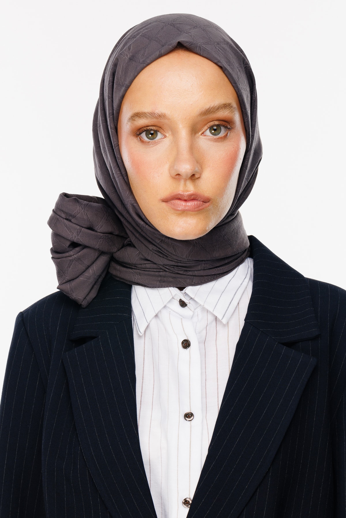 Bamboo Jacquard Shawl - Smoked