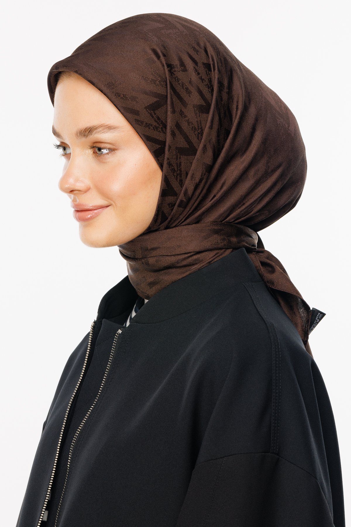 Nova Pattern Luxury Jacquard Scarf - Bitter Coffee