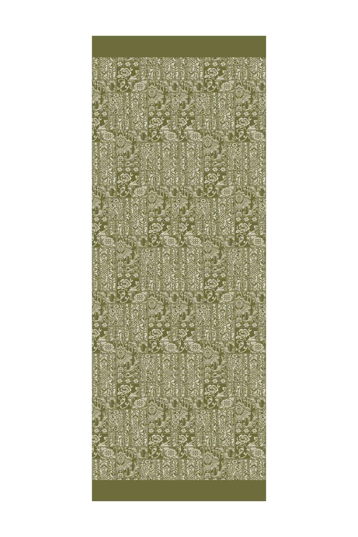 Henna Pattern Double-Sided Shawl - Khaki-Salmon