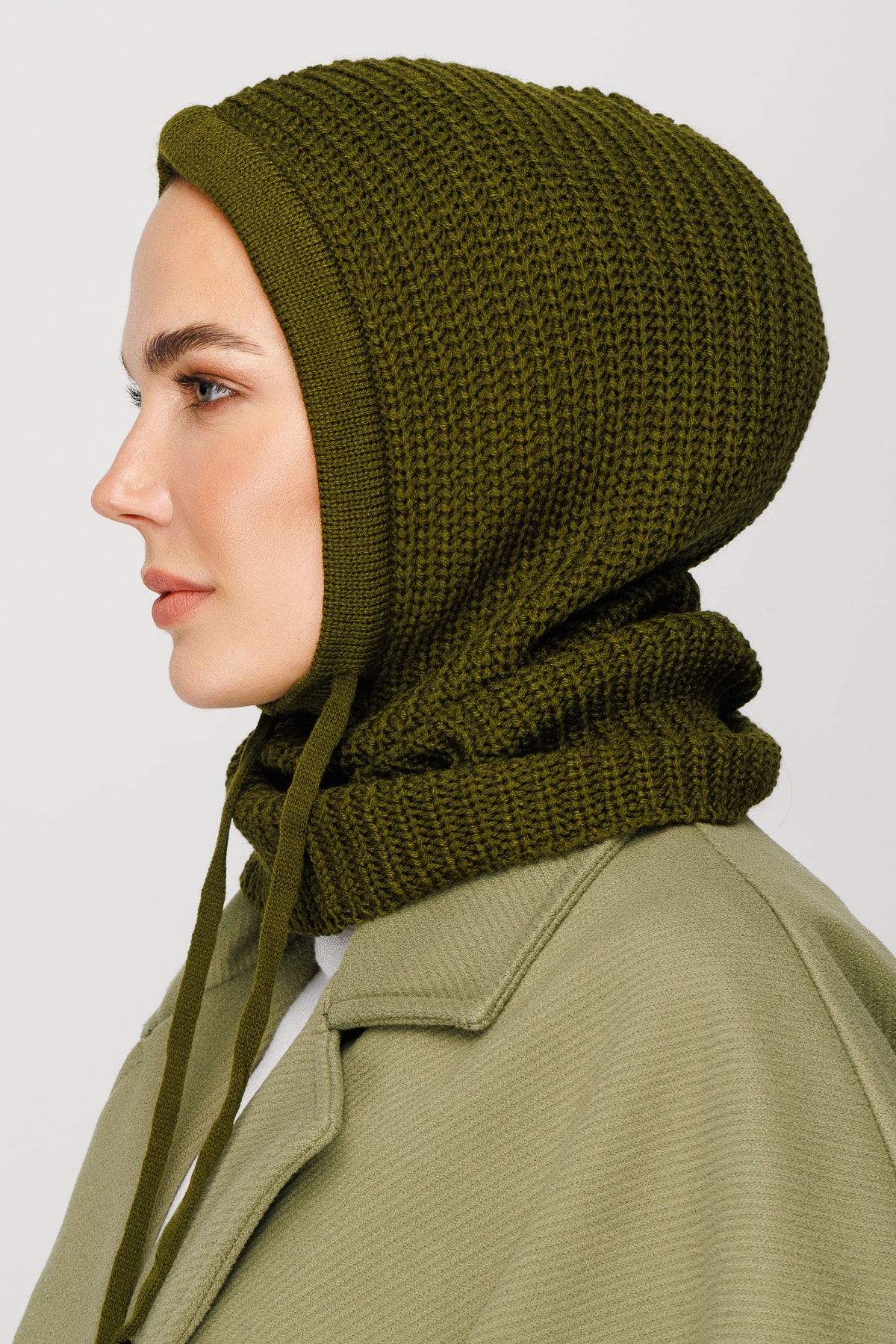 Balaclava Triko Başlık - Haki