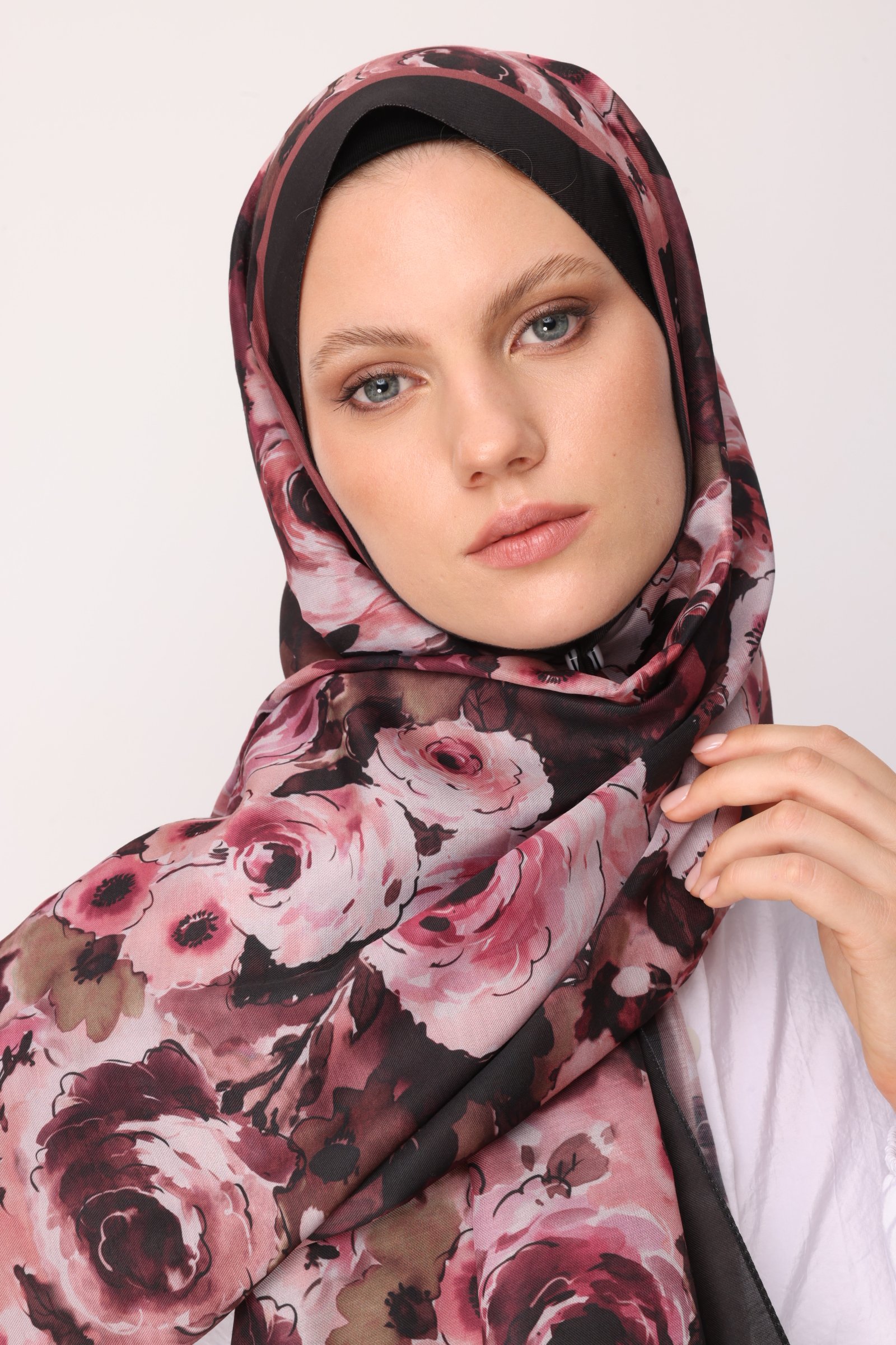 Vensel Desen Pamuk Şal - Rose