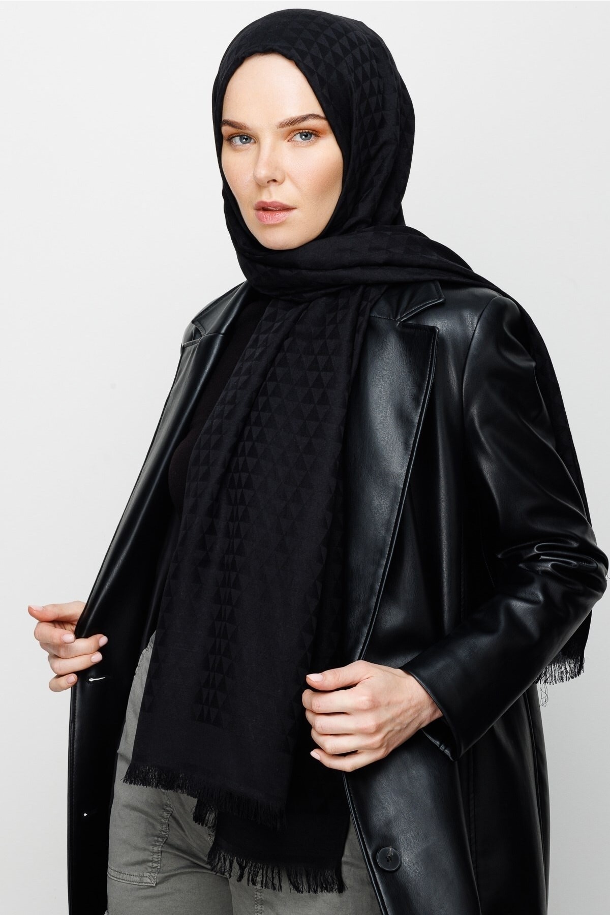 Gemustertes Baumwolle Jacquard Hijab