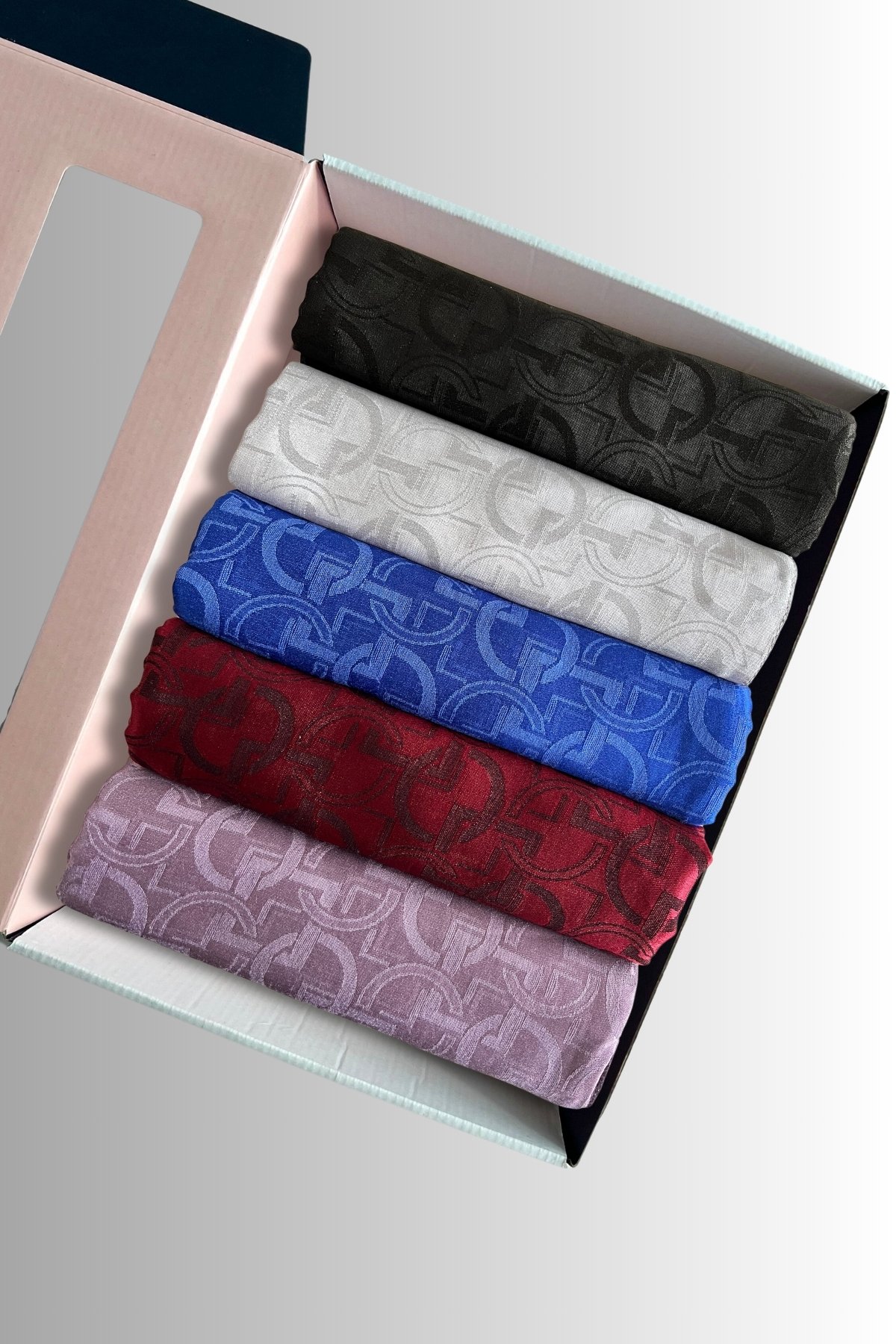 Longar Pattern Shiny Jacquard Shawl Color Box-11