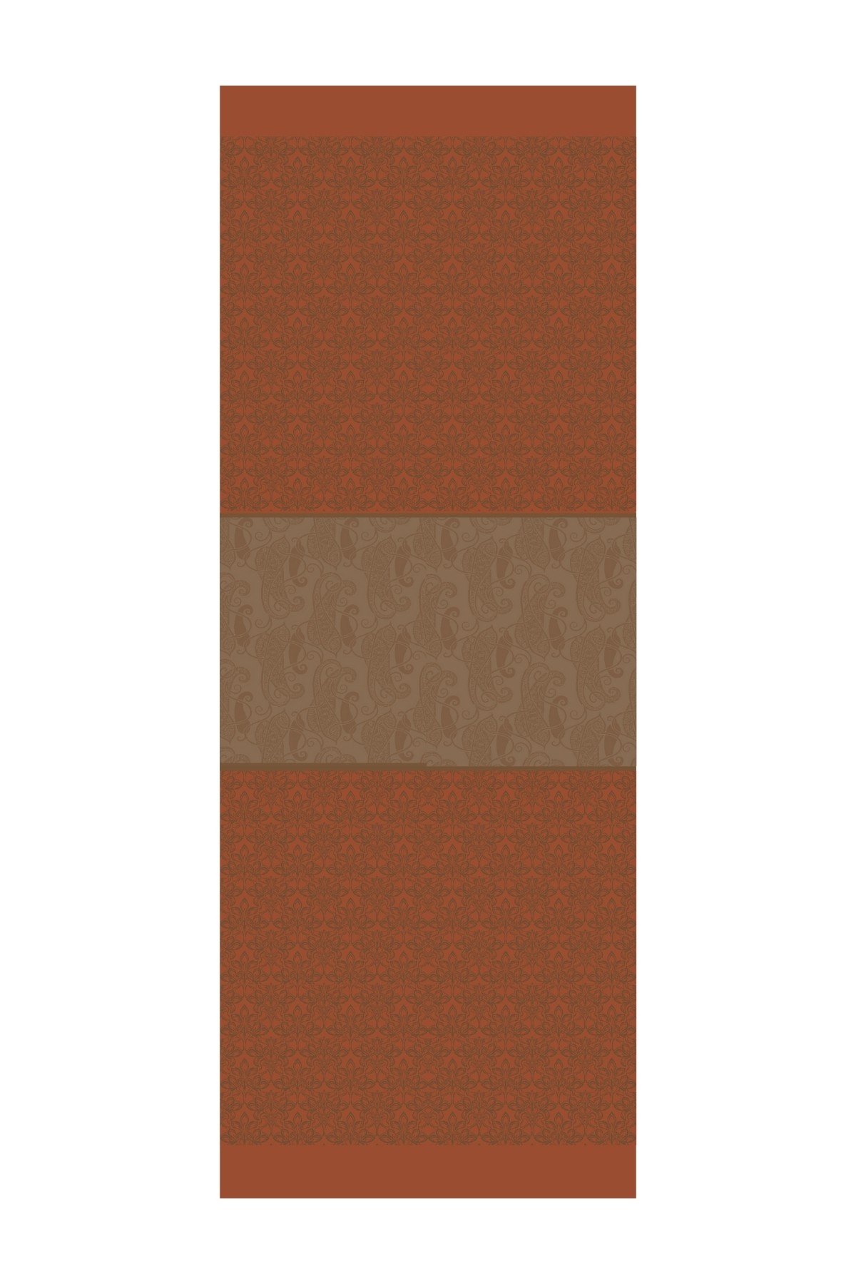 Nora Pattern Double-Sided Shawl - Dark Khaki-Cinnamon