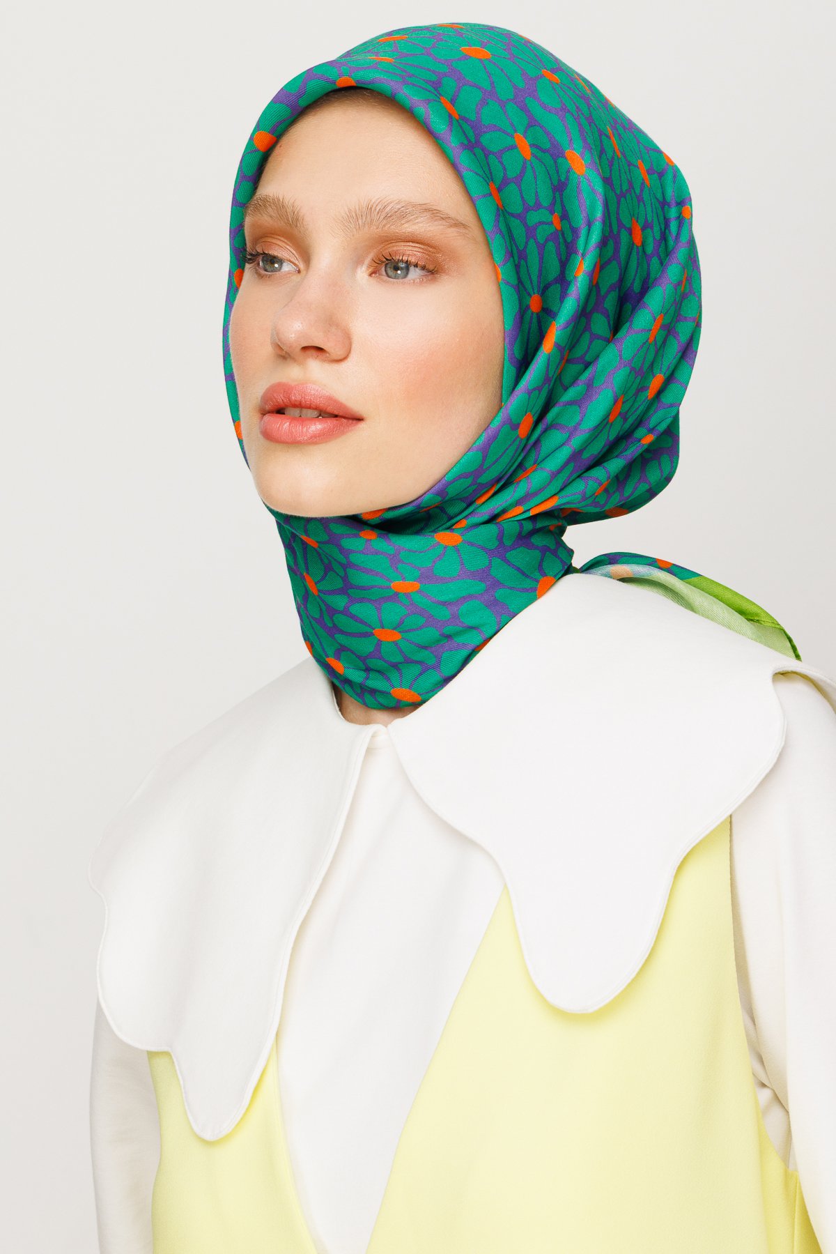 Clover Pattern Digital Soft Scarf - Lavender