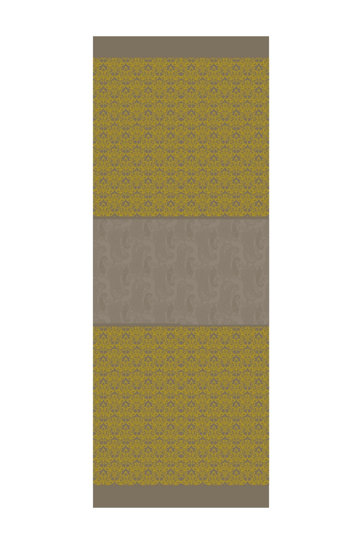 Nora Pattern Double-Sided Shawl - Dark Gray-Mustard