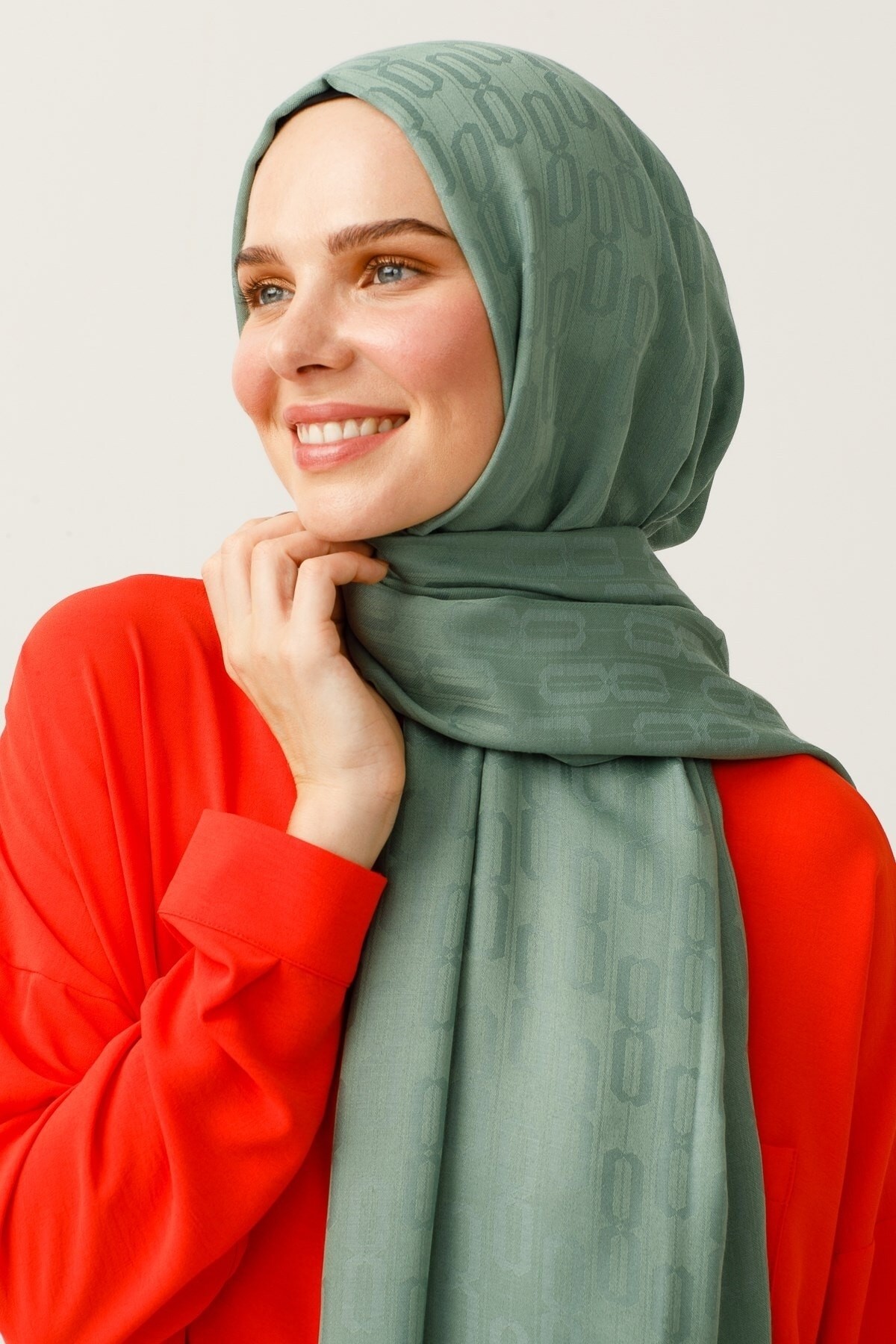 Gemustertes Baumwolle Jacquard Hijab