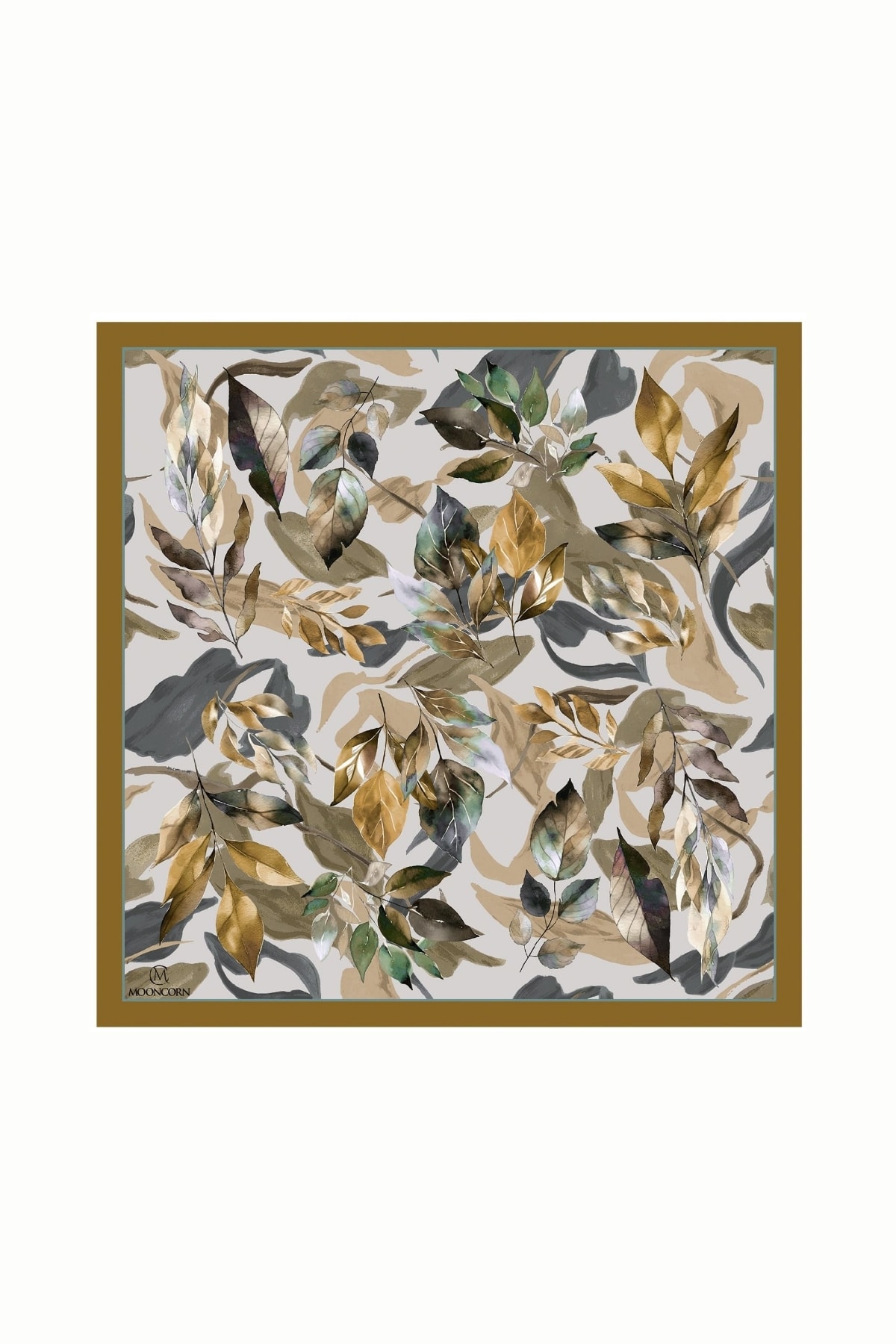 Lorya Pattern Cotton Scarf - Oil Green