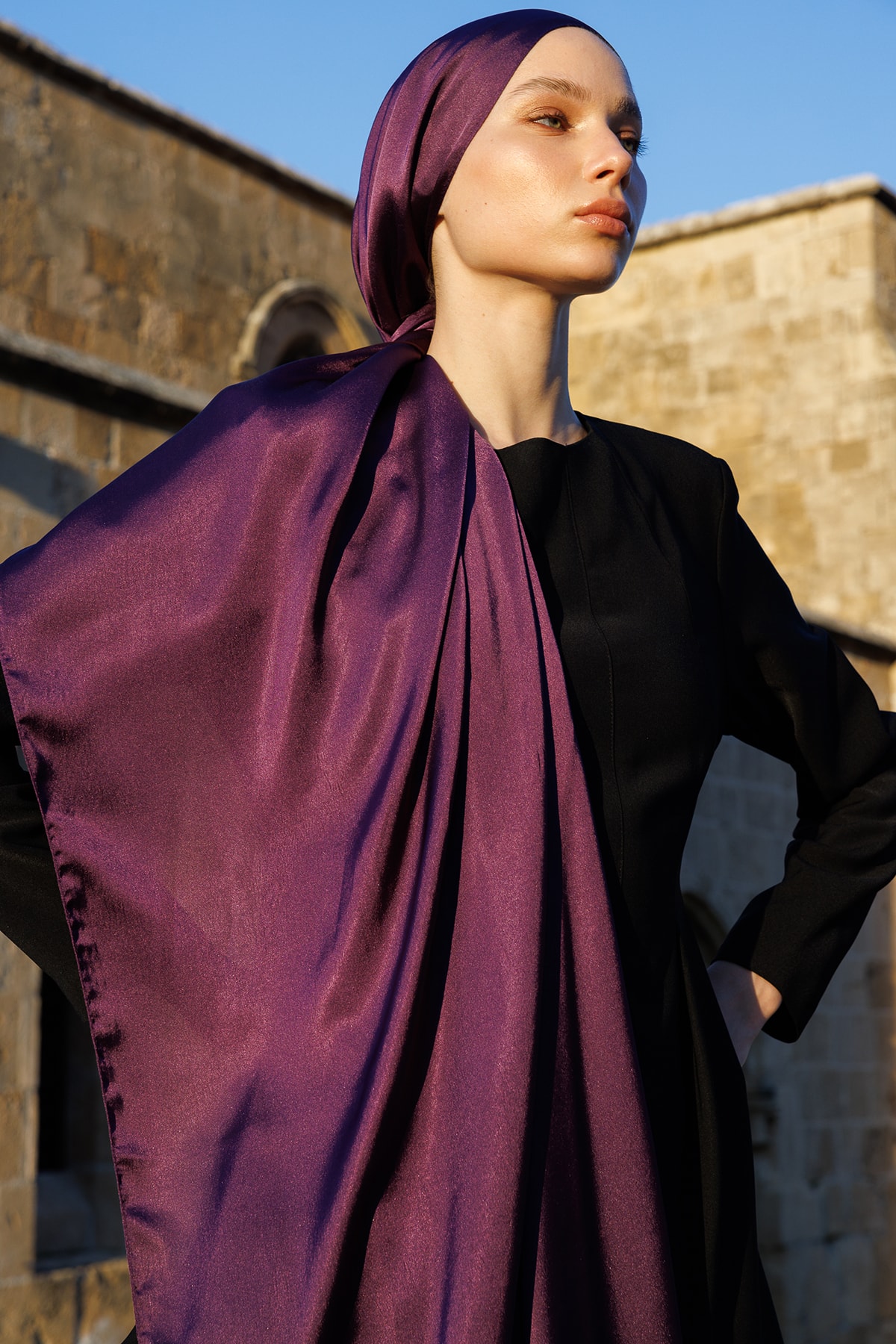 Diamond Aura Şal - Mürdüm
