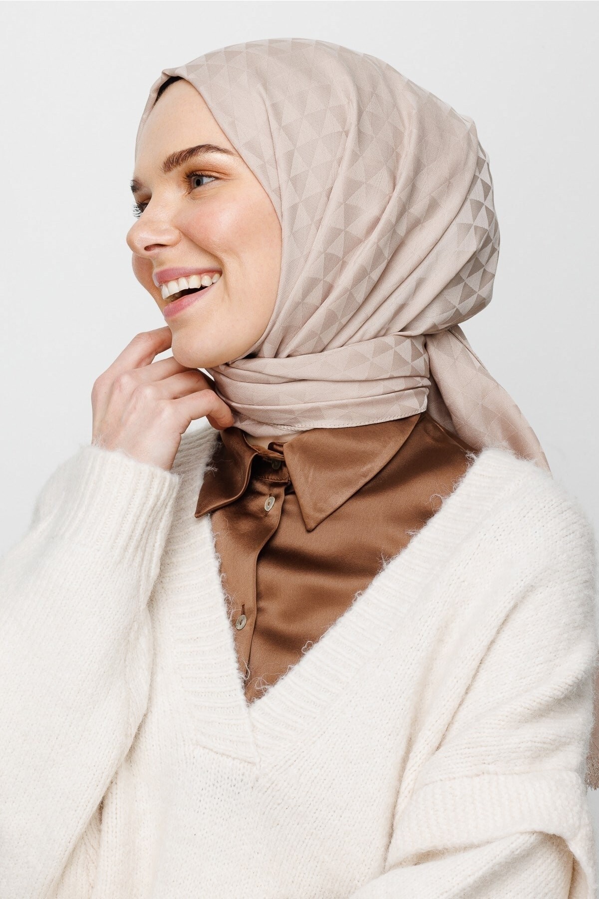 Gemustertes Baumwolle Jacquard Hijab