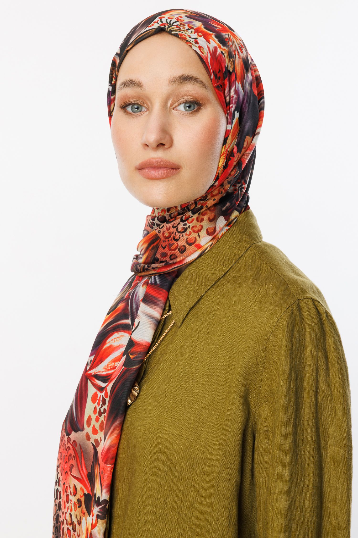 Larin Patterned Cotton Shawl - Burgundy