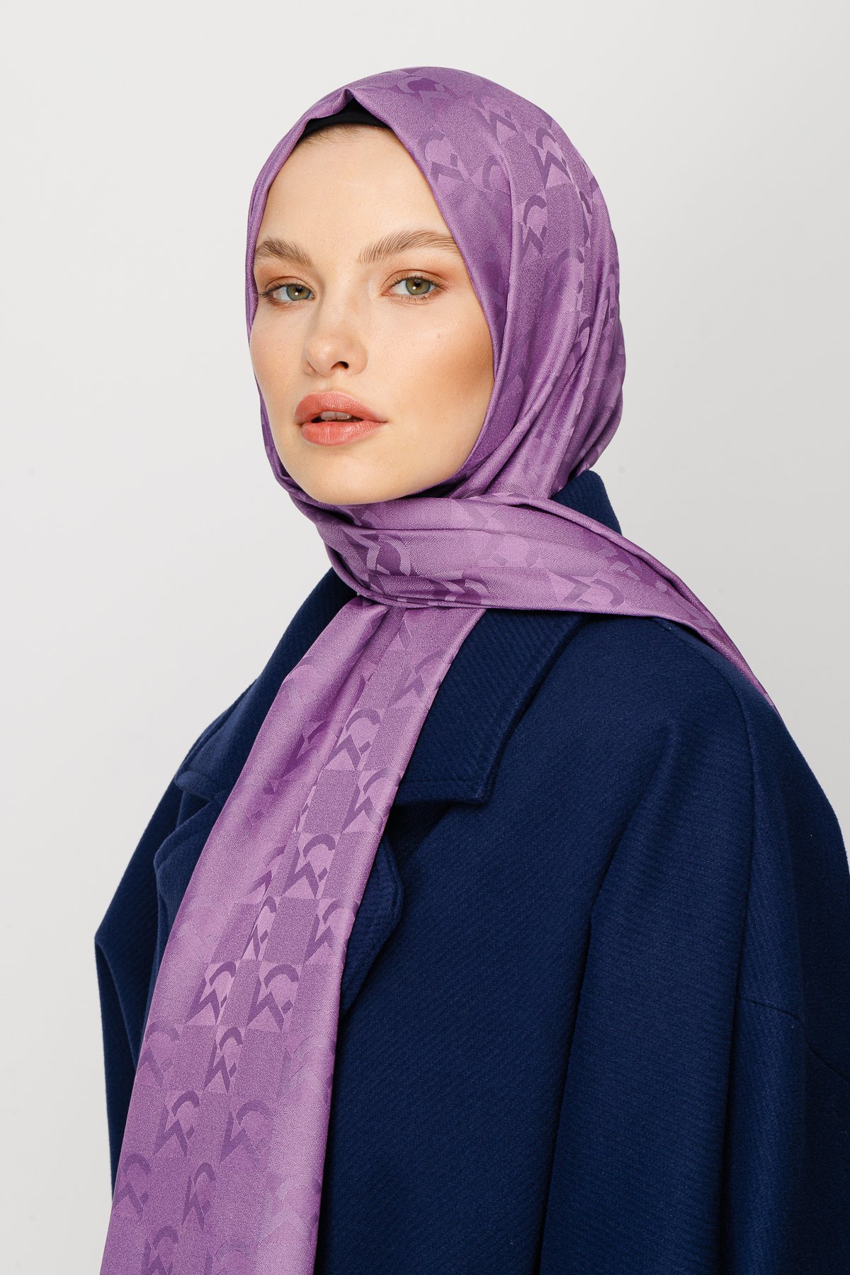 MC Pattern Jacquard Shawl - Lavender