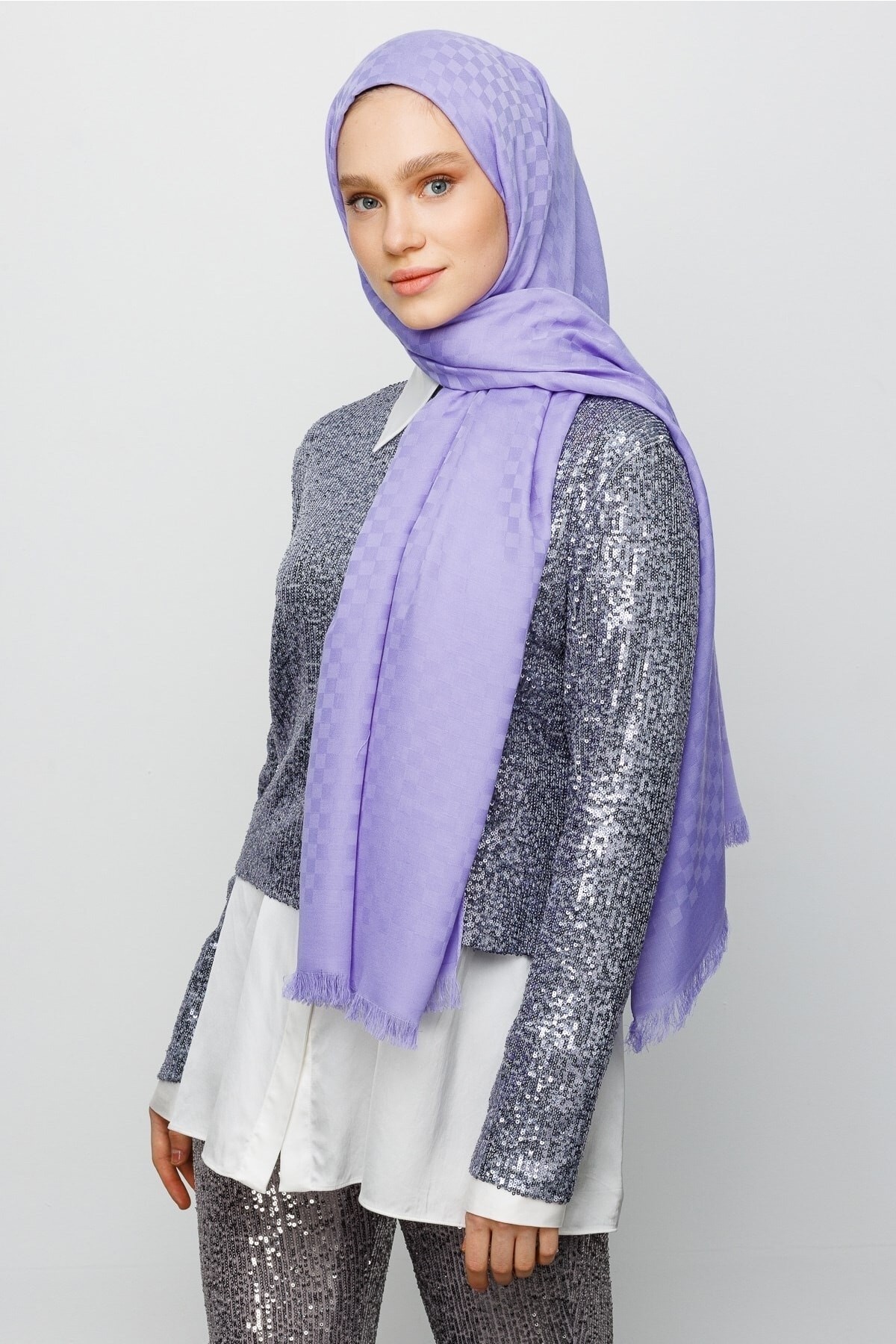 Gemustertes Baumwolle Jacquard Hijab