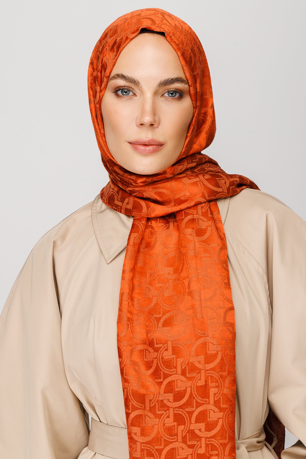 Longar Pattern Shiny Jacquard Shawl - Tile
