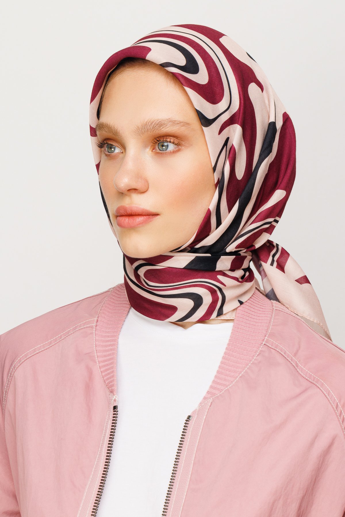Mira Desen Dijital Soft Eşarp - Magenta