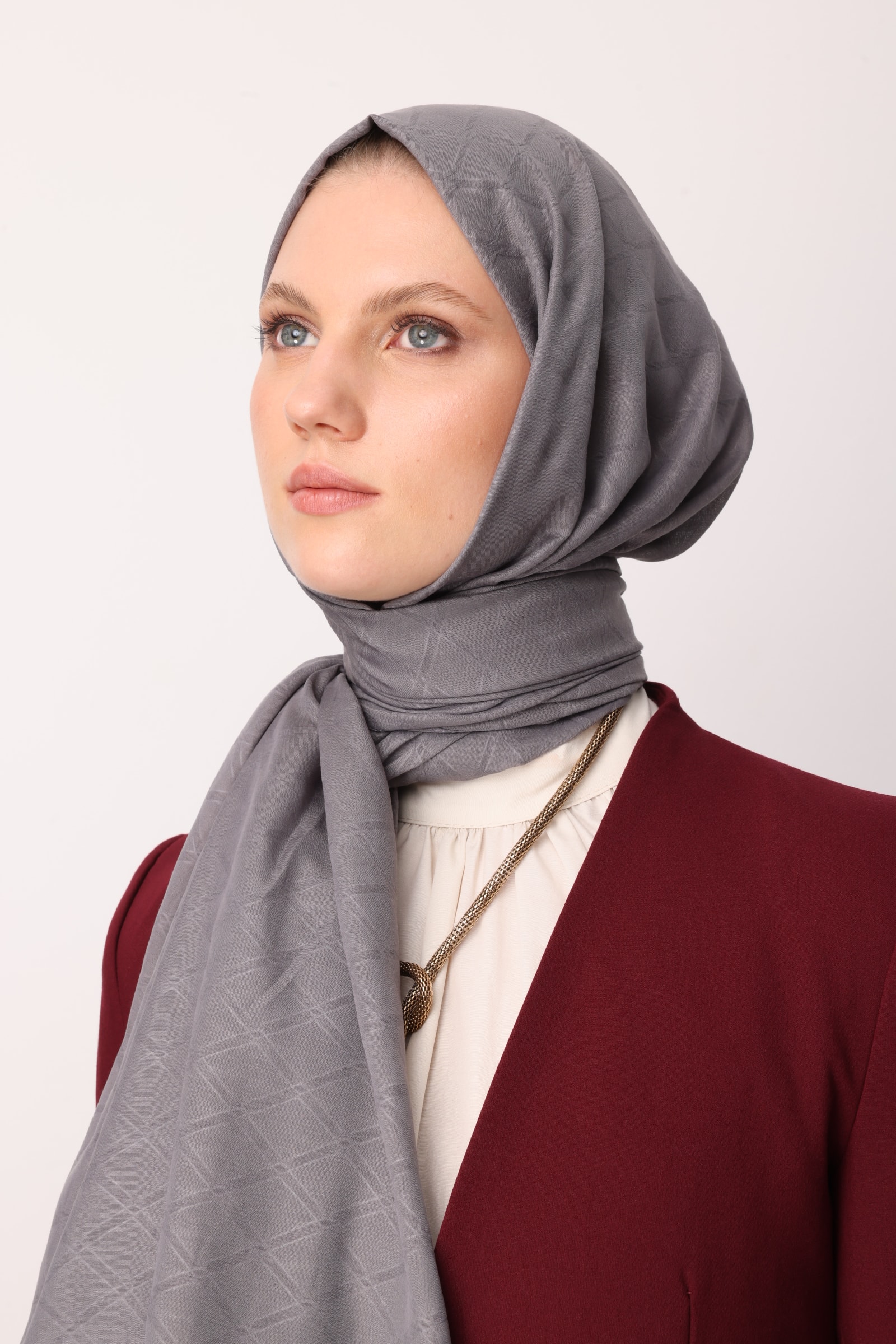 Bamboo Jacquard Shawl - Smoke