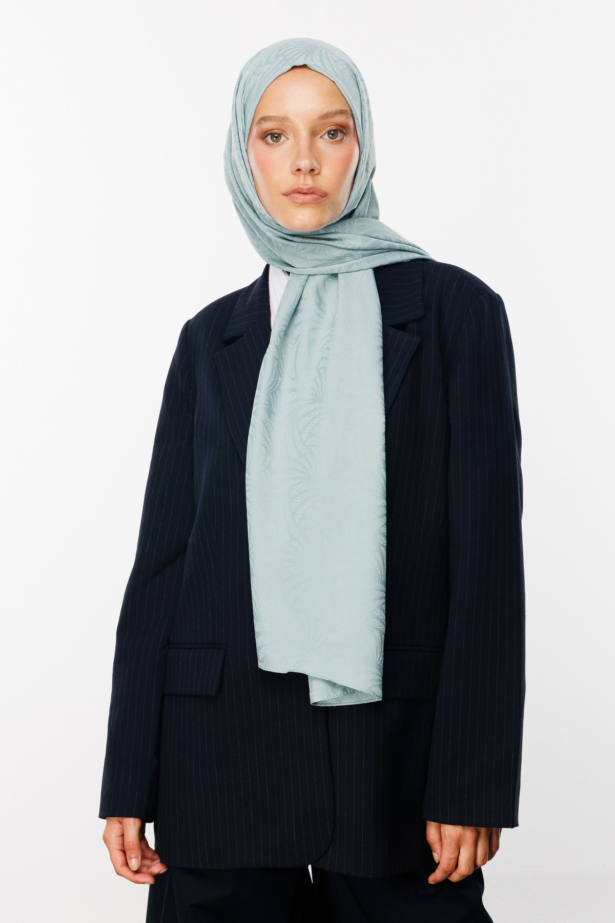 Artemis Pattern Silk Jacquard Shawl - Cağla