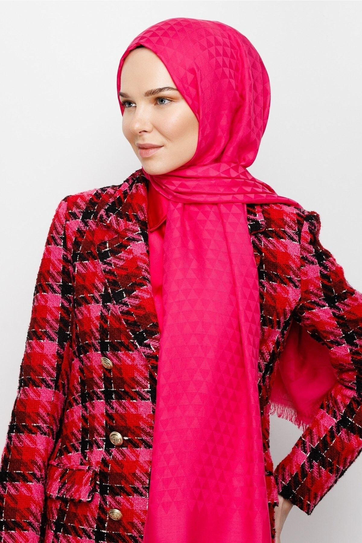 Gemustertes Baumwolle Jacquard Hijab