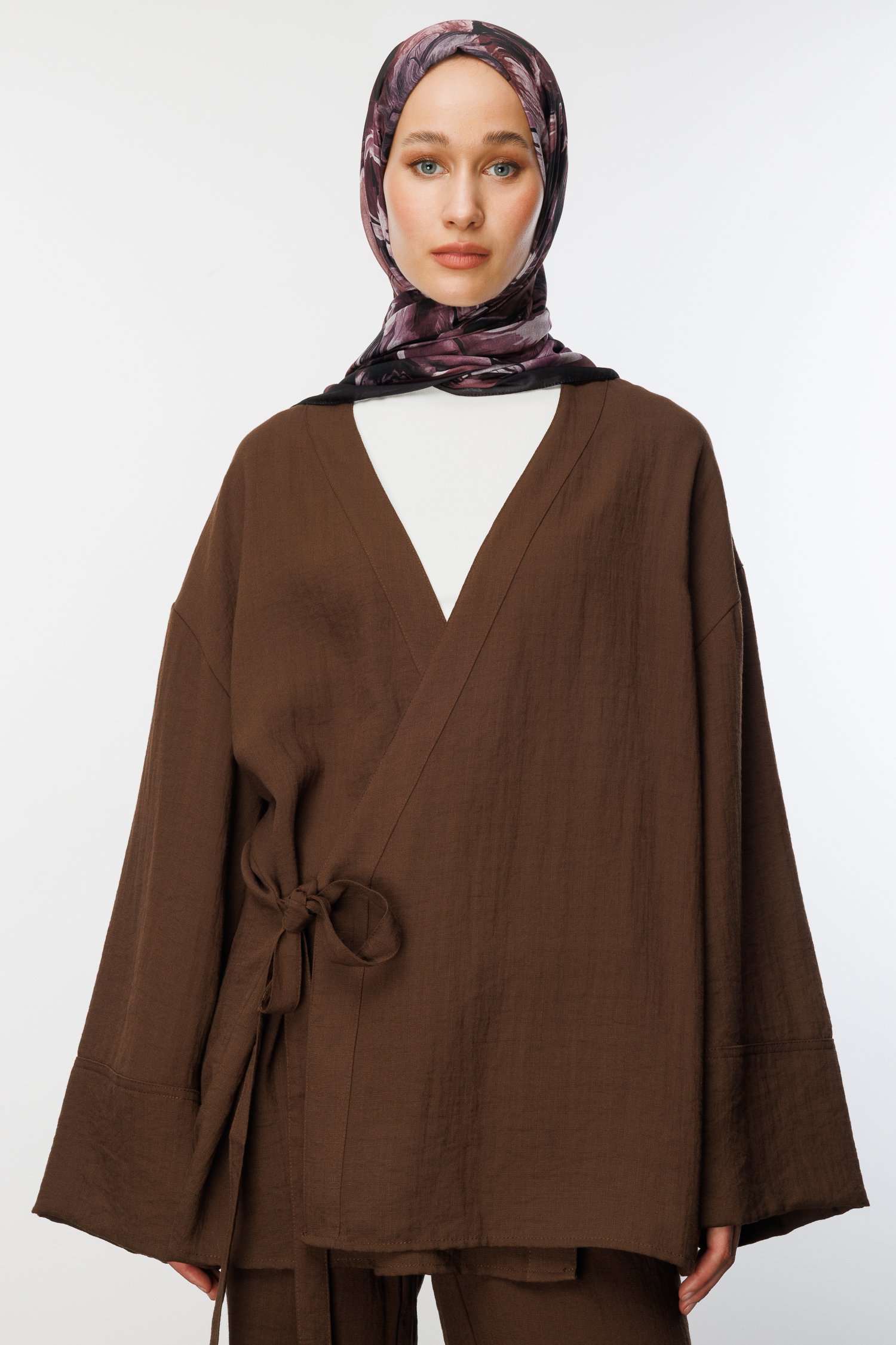 Patterned Cotton Shawl - Dried Rose