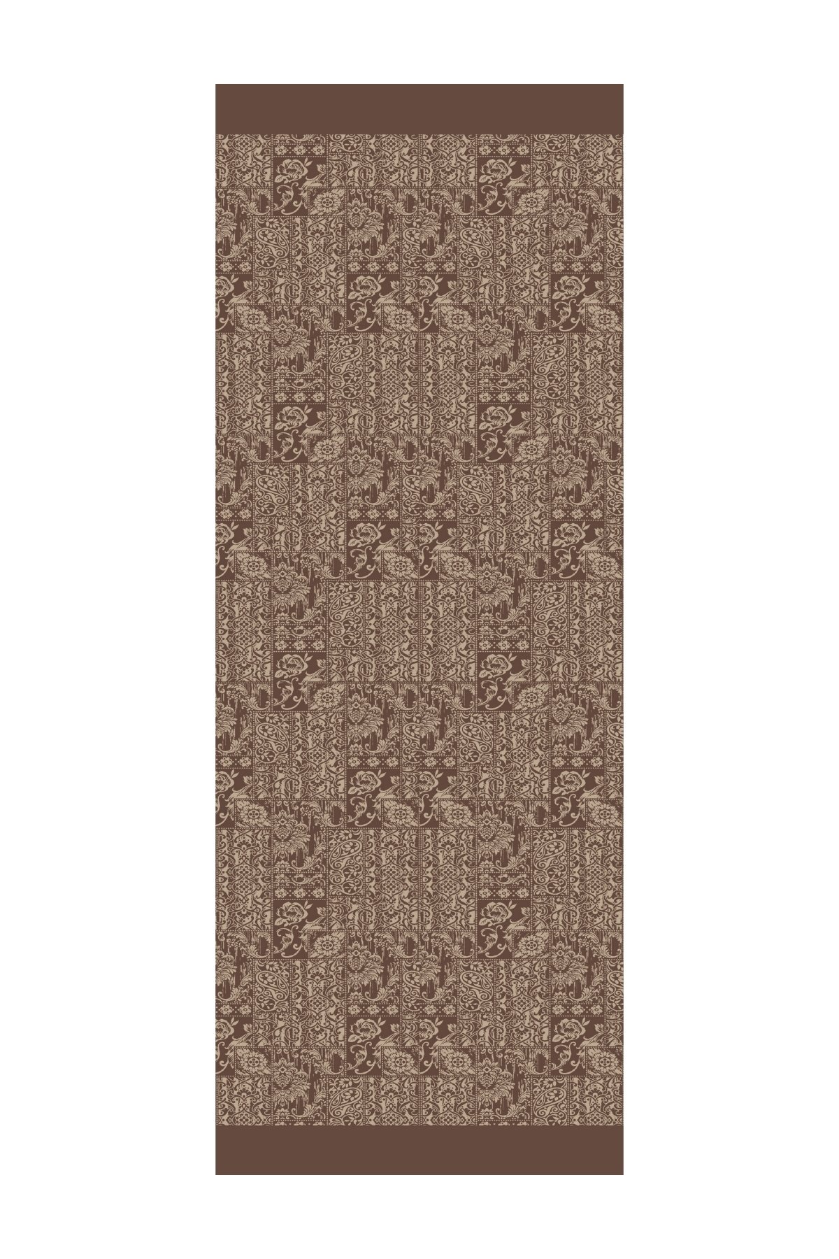 Henna Pattern Double-Sided Shawl - Bitter Coffee-Beige