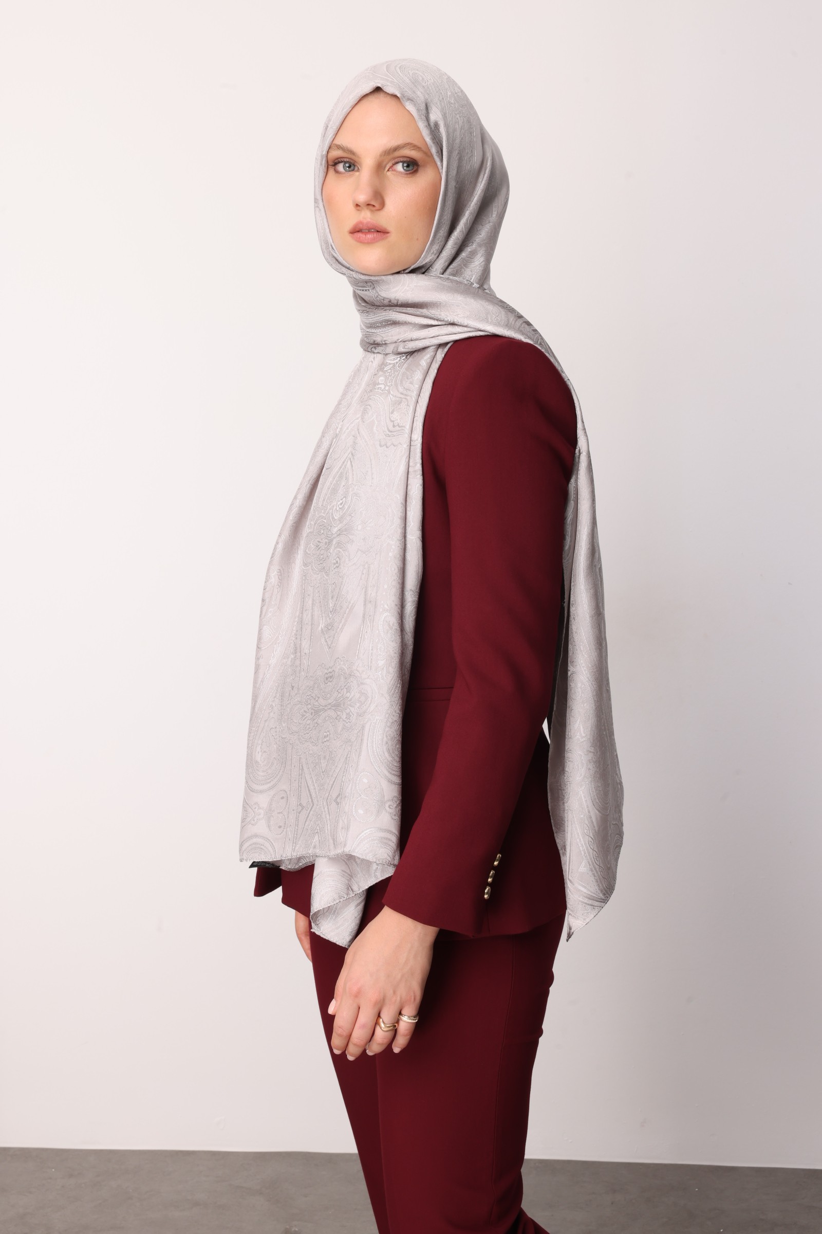 Liva Desen Shine Line Şal - Vizon-Taş Rengi