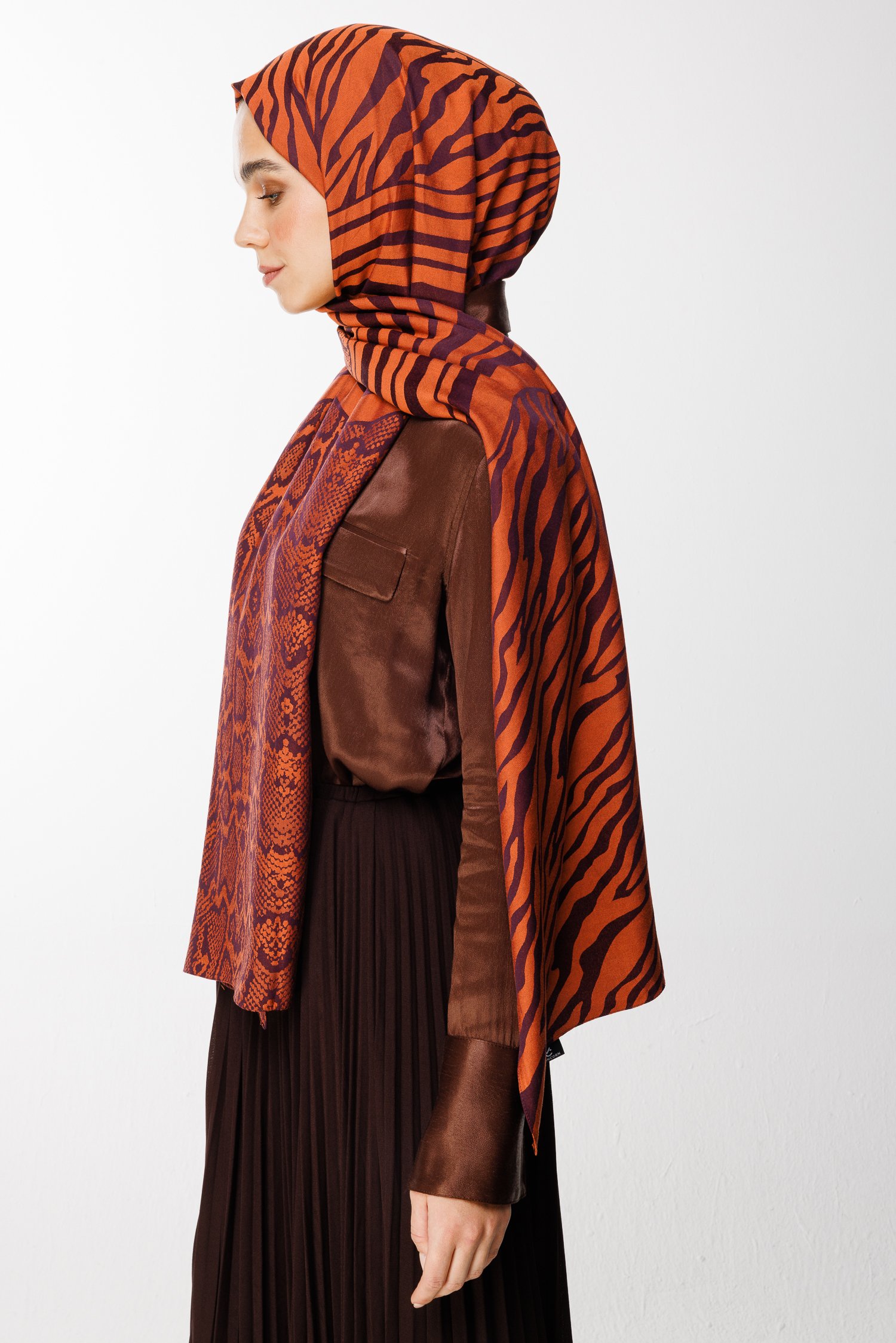 Marrakech Double Sided Shawl - Purple-Orange