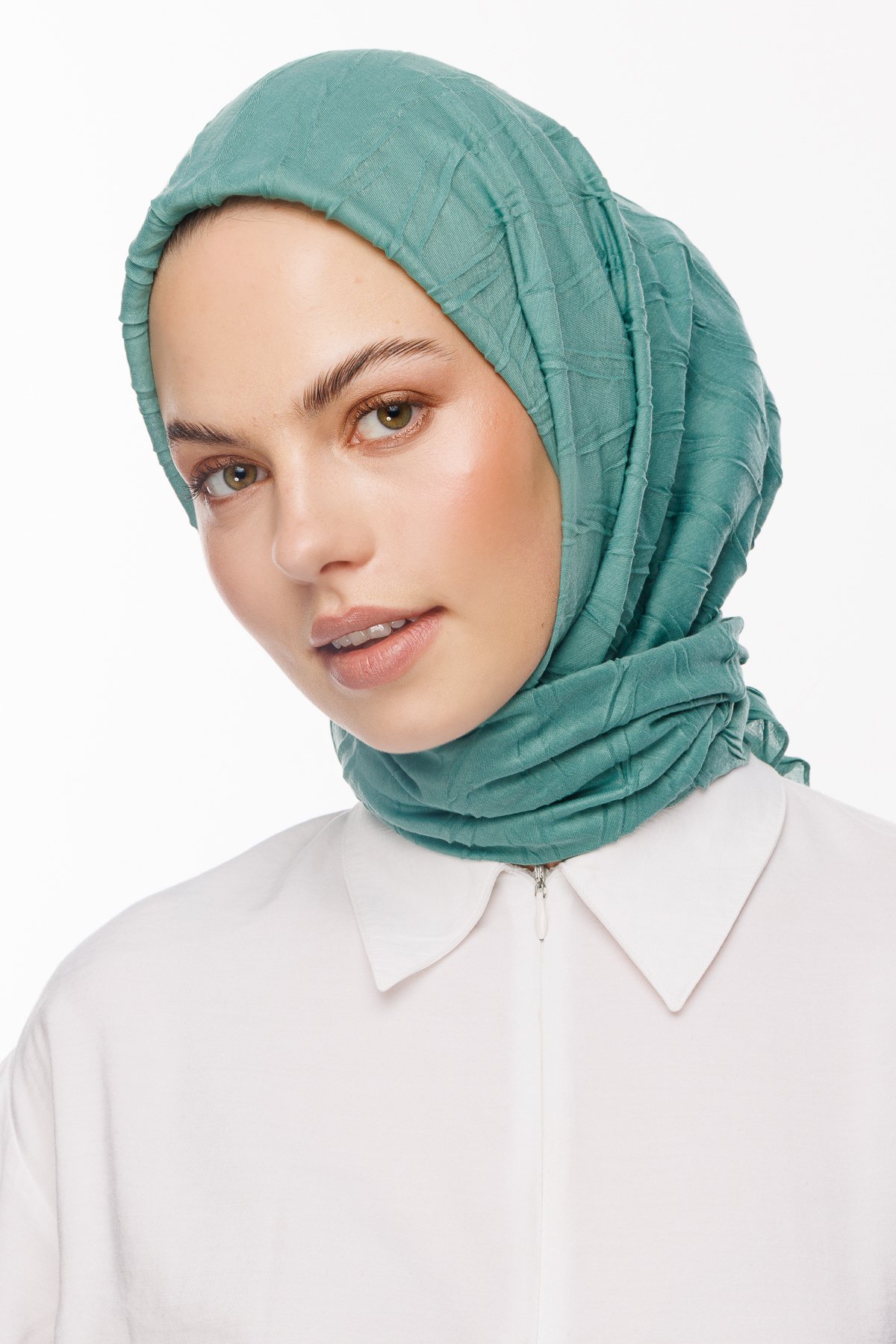 Pleated Bamboo Scarf - Mint Green