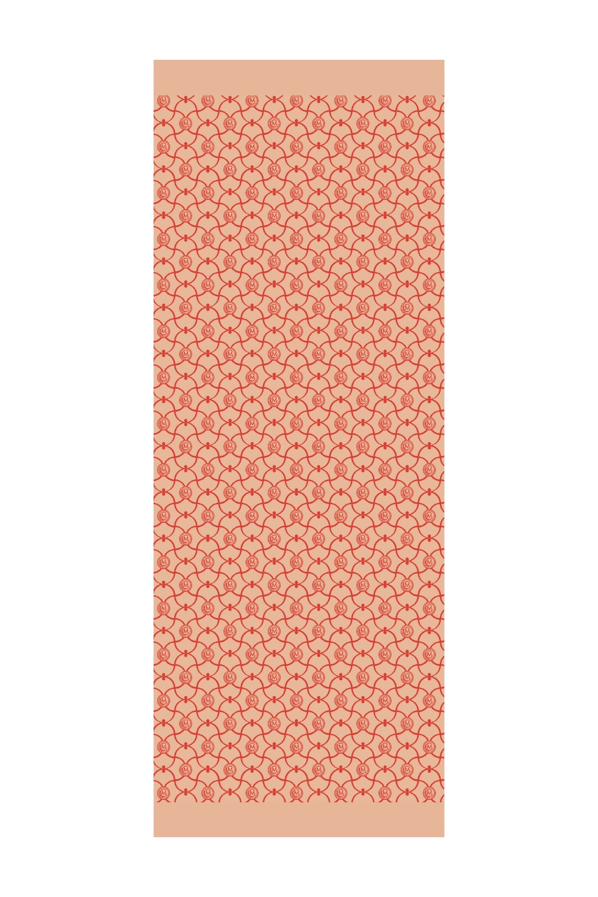 Marrakech Pattern Double-Sided Shawl - Mink-Red